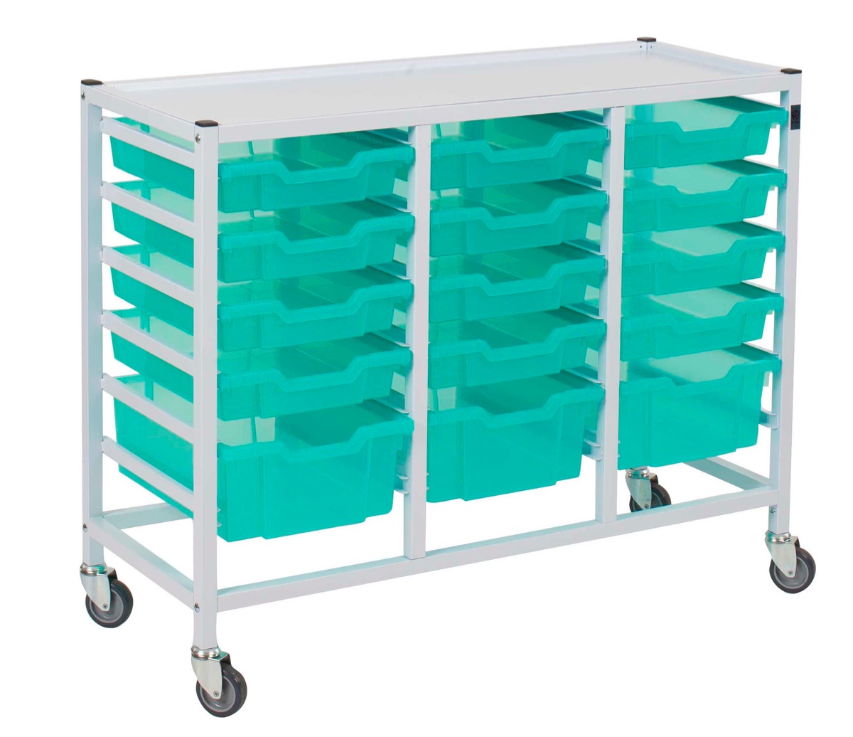 Treble Trolley with Shallow Trays