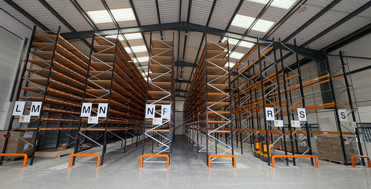 Storage Aspects - Book Aid International - Distribution Centre - Pallet Racking in place