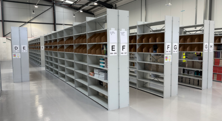 Storage Aspects - Book Aid International - Distribution Centre - Signage on Shelving