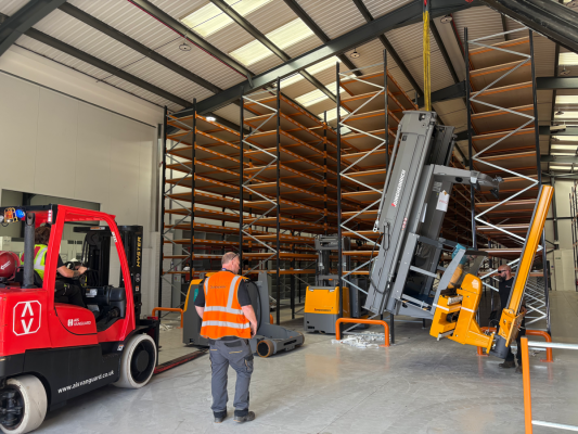Storage Aspects - Book Aid International - Warehouse with Narrow Aisles - VNA Truck Assembly